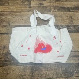 Fly By Jing‎ Little Fat Boy Canvas Tote Bag Graphic Print USA Made
